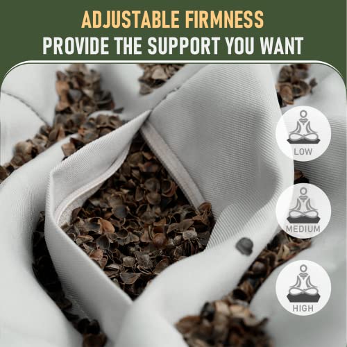 MEREZA Meditation Cushion, 5" Thick Yoga Pillows for Sitting on Floor with Buckwheat Yoga Bolster Pillow Velvet Cover Machine Washable Meditation Pillow Zafu Yoga Pillow