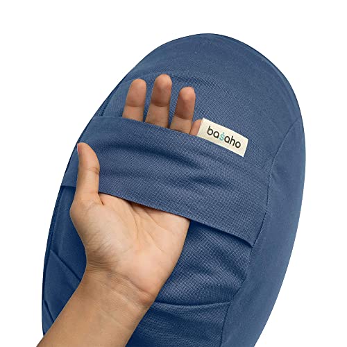 Basaho Meditation Cushion | CLASSIC Zafu Meditation Cushion with Removable Washable Cover | Certified Organic Cotton Meditation Cushions | Buckwheat Hulls Cushion Meditation Pillow (Midnight Blue)