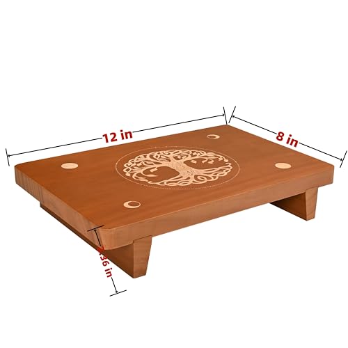 Altar Table, Meditation Table, Decorative Riser Wood Tray, Wooden Witch Altar, Wiccan Alter Table, Buddhist Shrine, Small Alter Table for Relaxation
