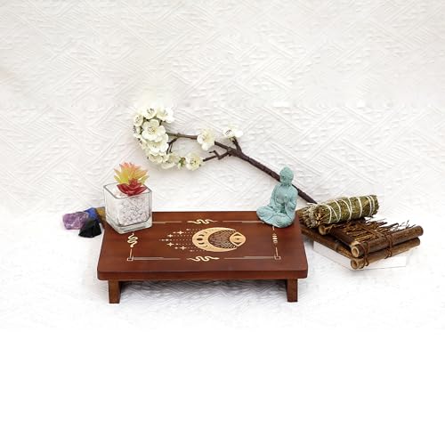 YIASSON Altar Table, Altar Supplies, Wiccan Alter Table, Meditation Table, Meditation Alter Table, Altar Shelf, Altar Decor, Buddhist Shrine,12x8 inches (Eye)