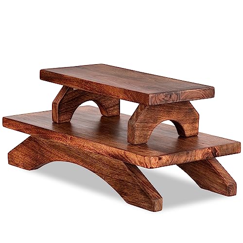 M O O R I I Meditation Altar Table - 21 x 10 Inch Handcrafted Foldable Pooja Table - Meditation Alter Table for Spiritual Activities - Low Meditation Table Shrine for Relaxation, Prayer