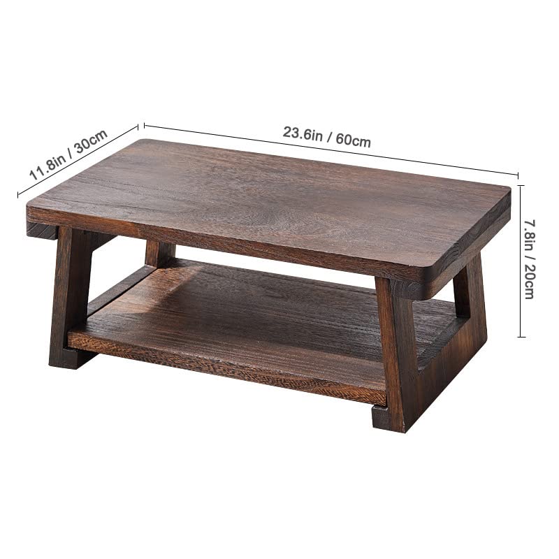 Gmasiou Folding Floor Low Table for Sitting on The Floor,Meditation & Altar Table for Spiritual,Japanese Furniture Table for Floor Sitting Dining & Coffee (23.6x11.8x7.8 in)