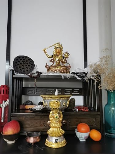 Altar Table with Drawer,Puja Table for Home,Perfect Used for Meditation, Prayers, Divination, Witchcraft, Bamboo Furniture for Displaying Jars, Plants and Books (Walnut Color, 20.4x9.8x11 in)