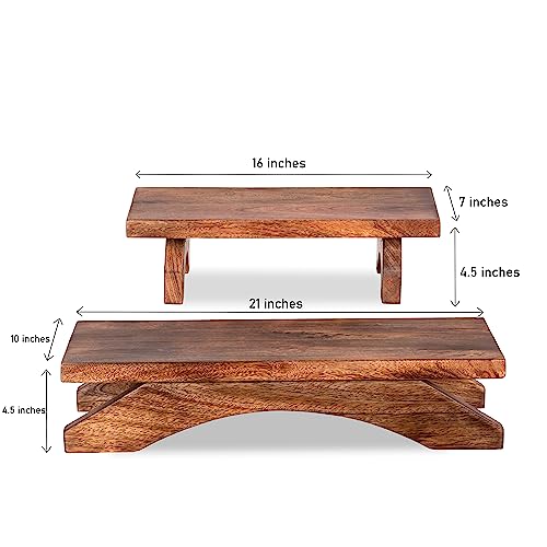 M O O R I I Meditation Altar Table - 21 x 10 Inch Handcrafted Foldable Pooja Table - Meditation Alter Table for Spiritual Activities - Low Meditation Table Shrine for Relaxation, Prayer