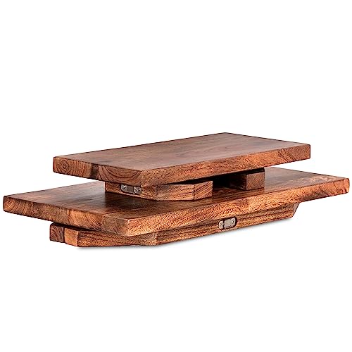 M O O R I I Meditation Altar Table - 21 x 10 Inch Handcrafted Foldable Pooja Table - Meditation Alter Table for Spiritual Activities - Low Meditation Table Shrine for Relaxation, Prayer