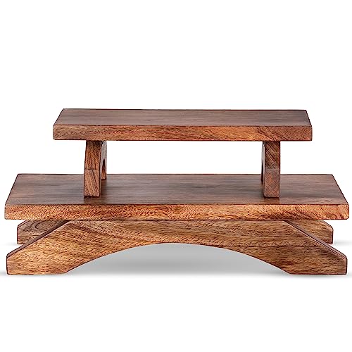 M O O R I I Meditation Altar Table - 21 x 10 Inch Handcrafted Foldable Pooja Table - Meditation Alter Table for Spiritual Activities - Low Meditation Table Shrine for Relaxation, Prayer