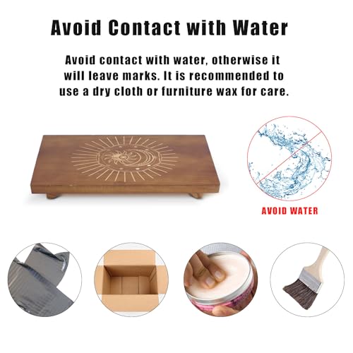 lesolar Altar Table - 12 × 8 inches Meditation Table, Natural Pine Small Meditation Furniture, Witch Altar, Buddhist Altar, Wiccan Alter Table (Sun)