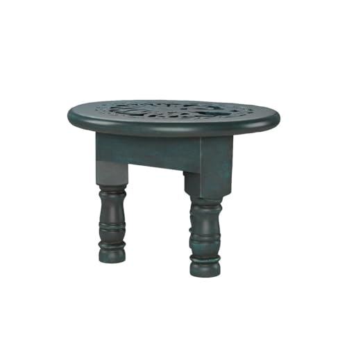 Round Tree of Life Altar Table, Rustic Green/Magenta
