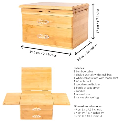 Altar Kit | Full Set with Healing Crystals, Candles, Cloth, and More for Mindful Souls | Travel Meditation Table Altar | Chakra Healing Stones | Witchcraft Altar Supplies | Wiccan Altar Kit