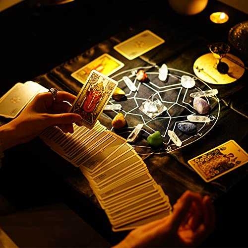 Crystals and Healing Stones Set, Healing Crystals Kit with 7 Chakra Stones, Tarot Cloth, Sage for Meditation/Spiritual Healing/Smudging