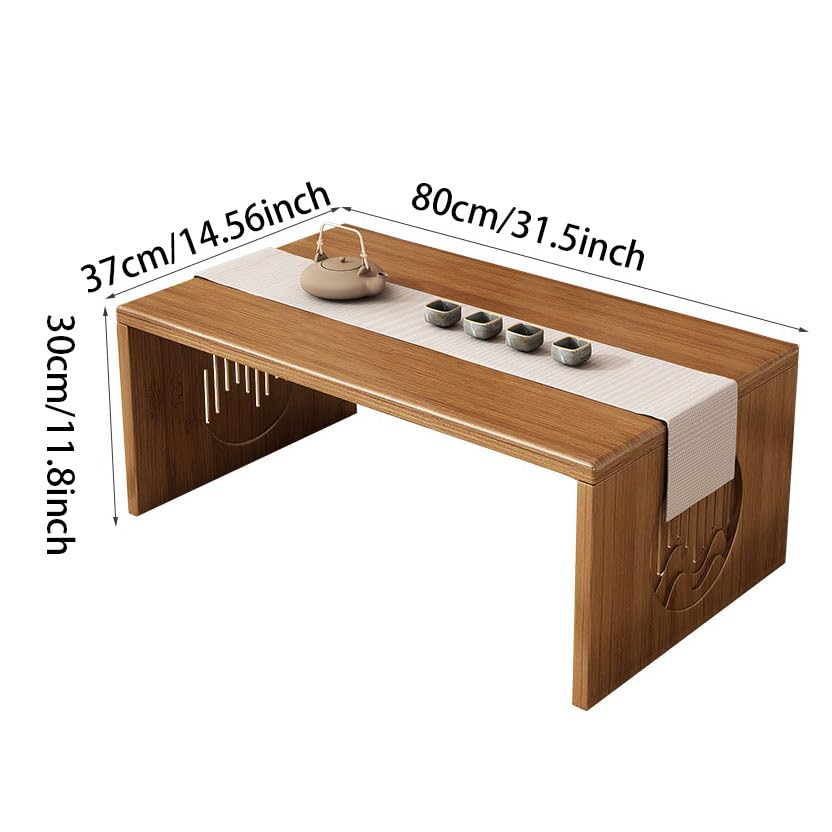 YHGSYXL Folding Coffee Table Foldable Japanese Floor Table No Assembly Solid Wood Low Bamboo Coffee Table, Portable Meditation and Tea Altar Table for Living Room/Home Office/Tea/Home Decoration
