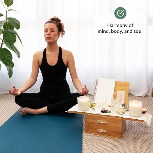 Altar Kit | Full Set with Healing Crystals, Candles, Cloth, and More for Mindful Souls | Travel Meditation Table Altar | Chakra Healing Stones | Witchcraft Altar Supplies | Wiccan Altar Kit