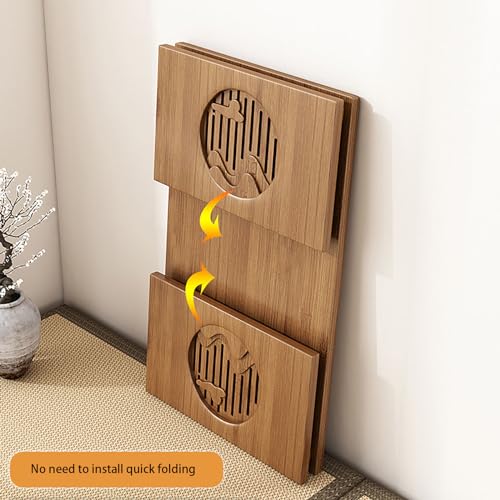 YHGSYXL Folding Coffee Table Foldable Japanese Floor Table No Assembly Solid Wood Low Bamboo Coffee Table, Portable Meditation and Tea Altar Table for Living Room/Home Office/Tea/Home Decoration