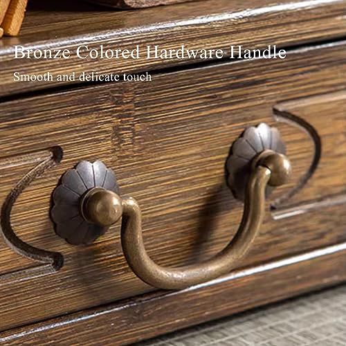 SUZEPER Bamboo Altar Meditation Table, Spiritual Altar Table with Drawer Storage,Prayers Divination Worship Personal Spiritual Space Relax Buddhist Table Tea Table(2-Layer 16.5in(42cm), Walnut)