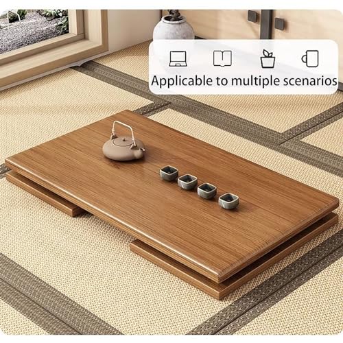 YHGSYXL Folding Coffee Table Foldable Japanese Floor Table No Assembly Solid Wood Low Bamboo Coffee Table, Portable Meditation and Tea Altar Table for Living Room/Home Office/Tea/Home Decoration