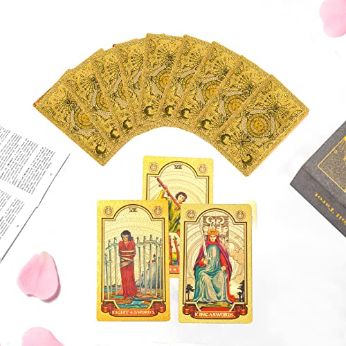KIINO Gold Foil Tarot Cards Set with Guide