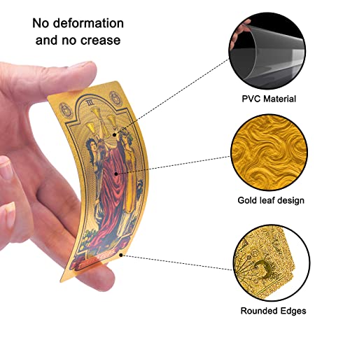 KIINO Gold Foil Tarot Cards Set with Guide