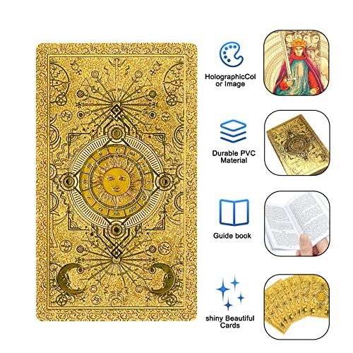 KIINO Gold Foil Tarot Cards Set with Guide