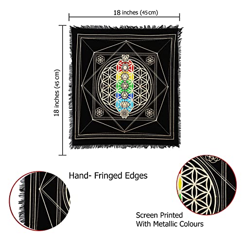 7 Chakra Indian Alter Cloth for Tarot Spread