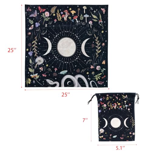 Celtic Triple Moon Altar Cloth Bundle with Tarot Bag