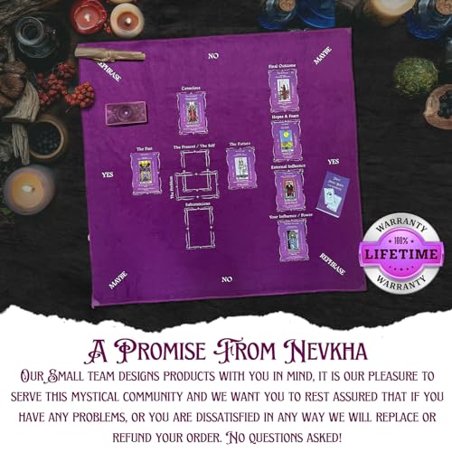 Purple Velvet Tarot Reading Cloth with Celtic Cross Pattern