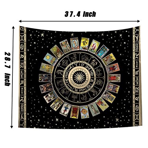 Star Tarot Tablecloth Set with Zodiac Wall Decor