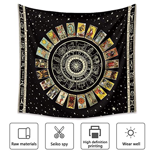 Star Tarot Tablecloth Set with Zodiac Wall Decor