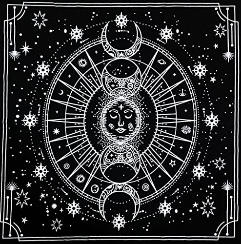 Celestial Moon Phases Altar Cloth for Tarot Reading