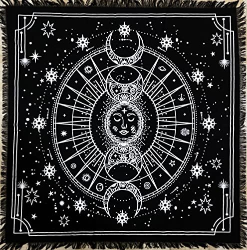 Celestial Moon Phases Altar Cloth for Tarot Reading