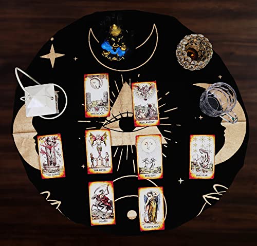 Indian Altar Cloth with Celestial Tarot Design