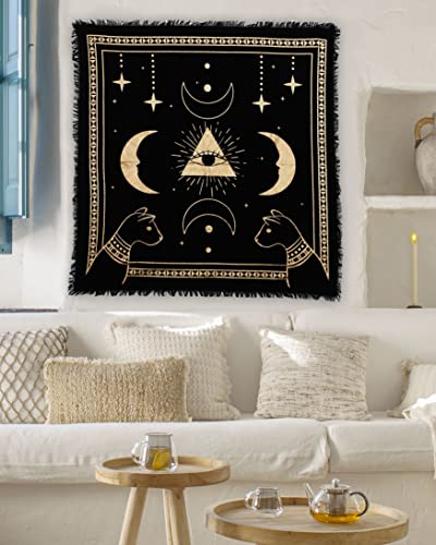 Indian Altar Cloth with Celestial Tarot Design