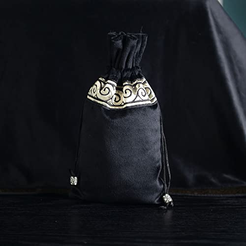 Black Velvet Tarot Cards Table Cloth with Pouch