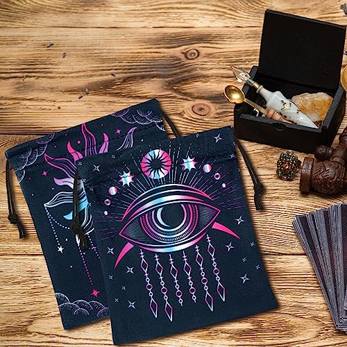 Vintage Tarot Card Bag with Drawstrings, 16 Pcs