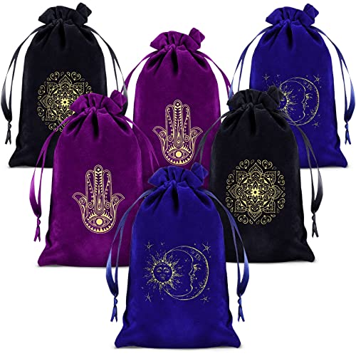 Wesnoy Tarot Card Fabric Bag Jewelry Pouch Hamsa