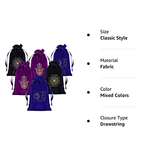 Wesnoy Tarot Card Fabric Bag Jewelry Pouch Hamsa