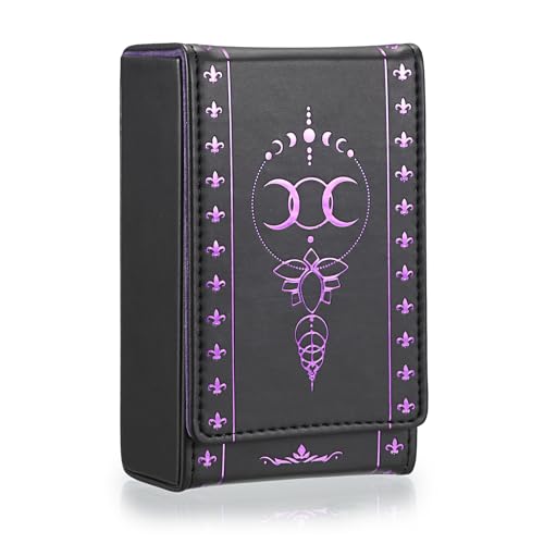 JUXYES Moon Pattern PU Leather Tarot Card Holder