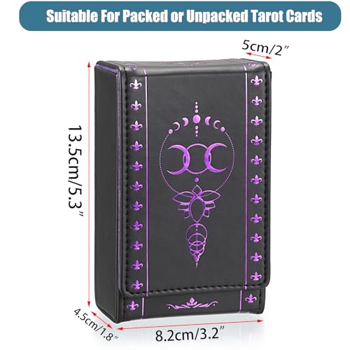 JUXYES Moon Pattern PU Leather Tarot Card Holder