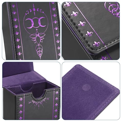 JUXYES Moon Pattern PU Leather Tarot Card Holder