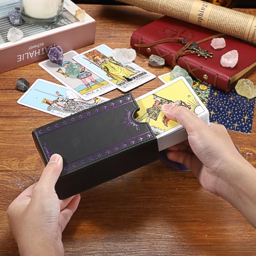 JUXYES Moon Pattern PU Leather Tarot Card Holder