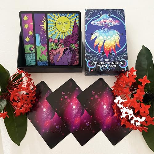 Neon Tarot Deck with Guidebook, Classic 78 Cards