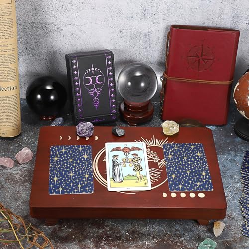 JUXYES Moon Pattern PU Leather Tarot Card Holder
