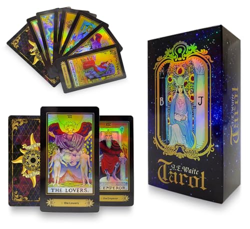 KUCHERI Holographic Tarot Card Deck with Guide Book