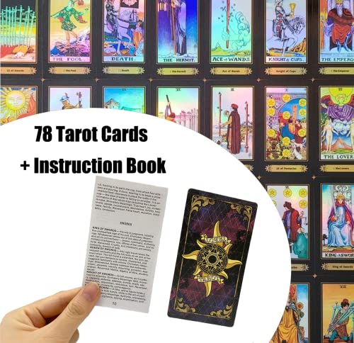 KUCHERI Holographic Tarot Card Deck with Guide Book