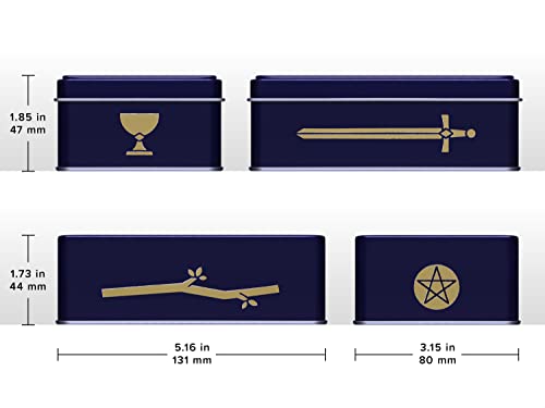 Metal storage box for Tarot cards deck, small size