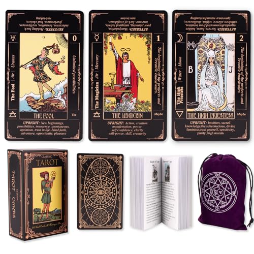 KLEDERY Classic Tarot Cards with Beginner's Guide Book