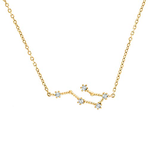 Aquarius Zodiac Necklace in 14K Gold Plated