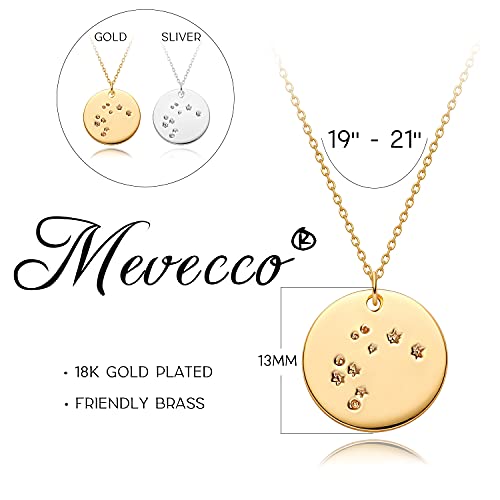 Gold Taurus Zodiac Constellation Coin Necklace Pendant