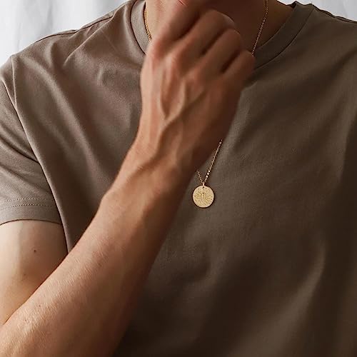 Zodiac Coin Embossed Necklace 12 Constellation Astrology Pendant