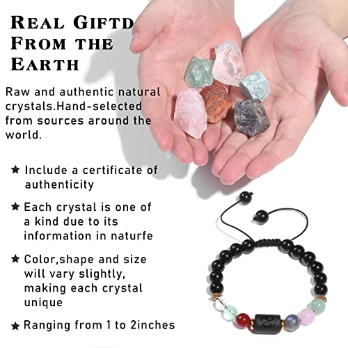 Zodiac Birthstones Healing Crystals Bracelet Set - Tarot Cards