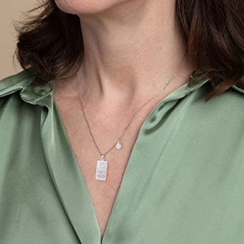 Pisces Moon Tarot Card Pendant Stainless Steel Necklace
